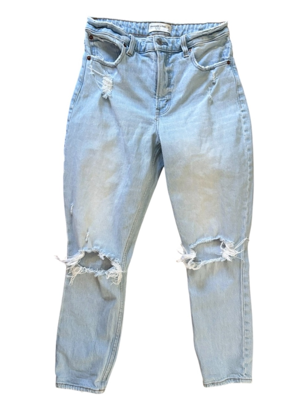 Abercrombie & Fitch The Skinny High Rise Curve Love Distressed Jeans Size 27 4 L - Picture 6 of 16